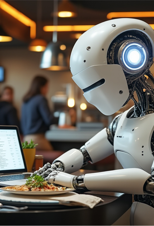 MenuMojo AI robot reviewing our restaurant delivery menu and making optimization recommendations